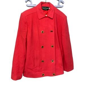 Women's Harve Benard Double Breasted Wool Cashmere Pea Coat Jacket Pink Size 12